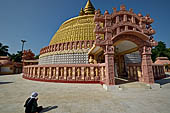 Myanmar - Sagaing, Sitagu International Buddhist Academy with the architecture inspired by the stupa at Sanchi. 